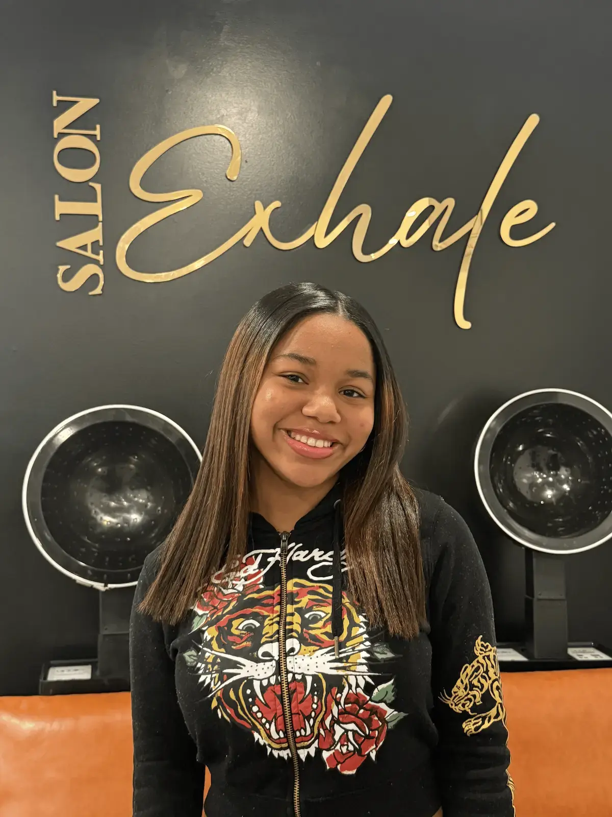 Soft, blended hair color achieved through semi and demi permanent color at Salon Exhale